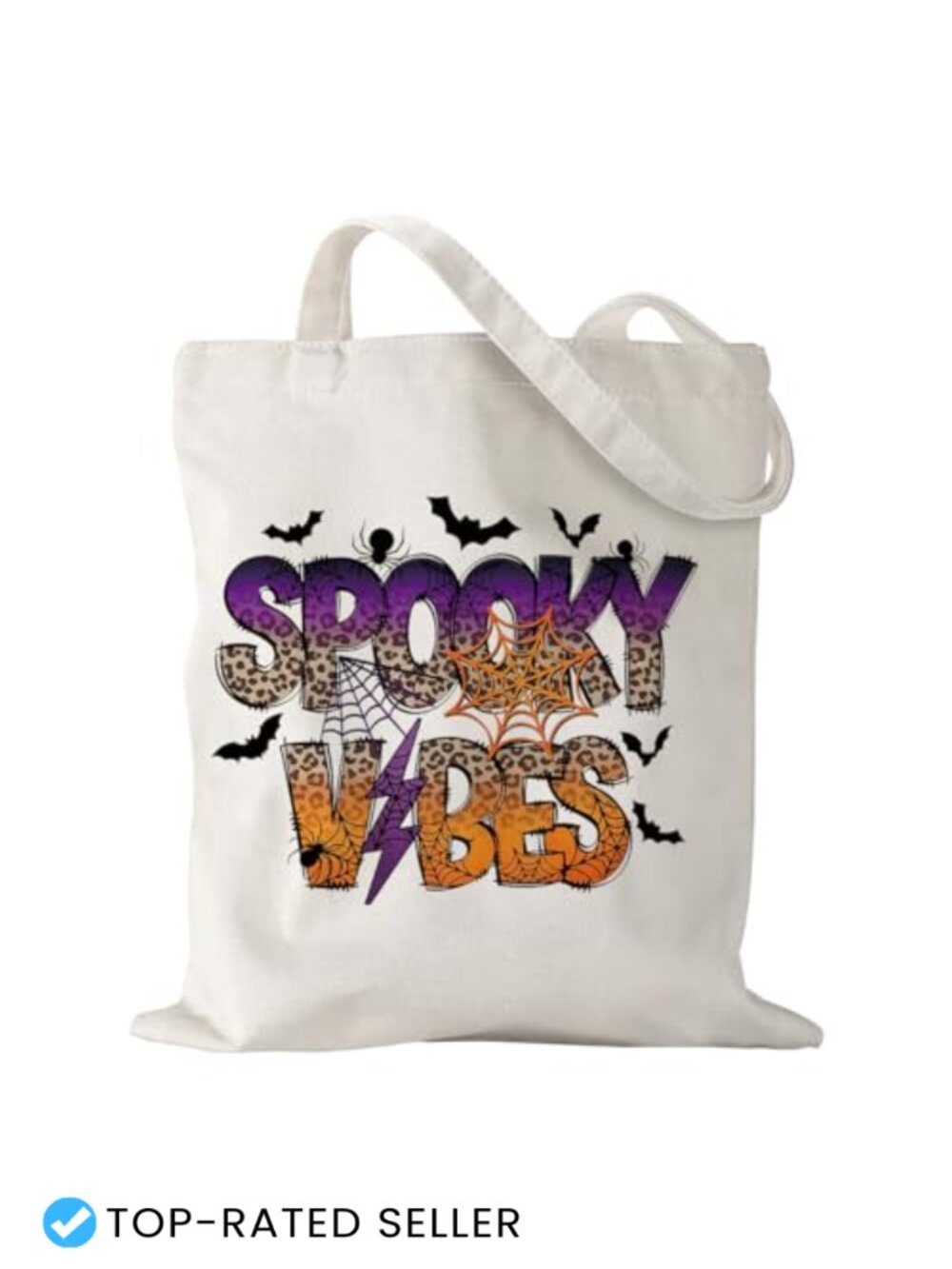 Halloween Ghost Canvas Tote Bag 14x16 in Reusable